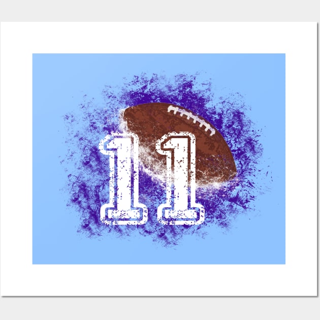 Number Eleven Football Jersey Wall Art by Scar